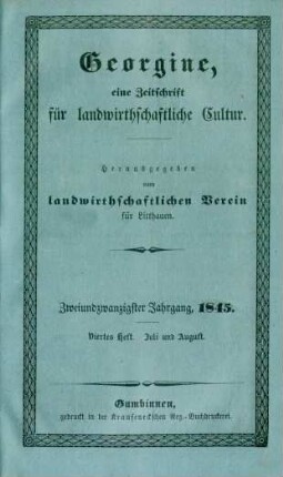 Zweiundzwanzigster Jahrgang, 1845. Viertes Heft. Juli und August.