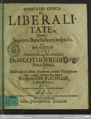 Disputatio ethica de liberalitate