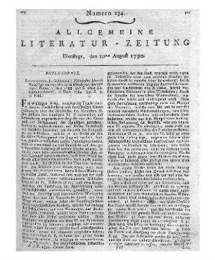 Gn¯othi sautón oder Magazin zur Erfahrungsseelenkunde als ein Lesebuch für Gelehrte und Ungelehrte. Bd. 7, St. 1-3. Hrsg. von K. P. Moritz und K. F. Pockels. Berlin: Mylius 1789