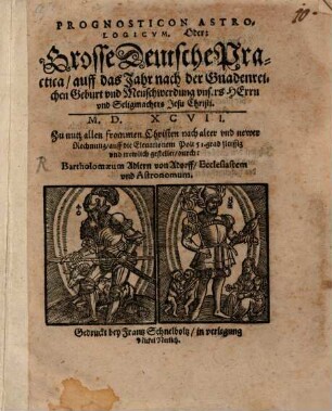 Prognosticon astrologicum ... auff das Jar 1597