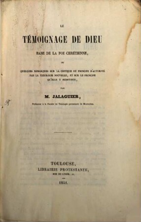 Le témoignage de Dieu, base de la foi chrétienne