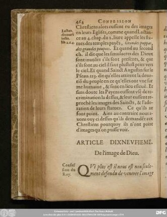 Article Dixneufieme. De l'image de Dieu.