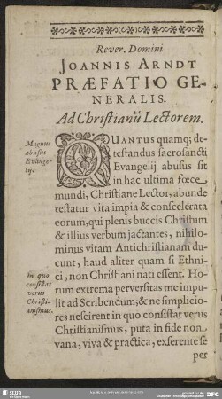 Praefatio Generalis Ad Christianu[m] Lectorem