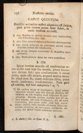 236-250, Caput Quintum. Omnibus actionibus nostris aliqua lex est scripta, ... - Caput Sextum. Datur generatim lex consulens, ...