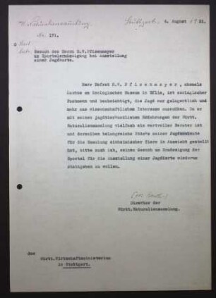 Sportelermäßigung für Eugen Wilhelm Pfizenmayer