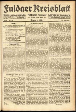 Ausgabe vom Montag, den 01. März 1920.