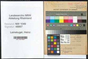 Entnazifizierung Heinz Leinekugel , geb. 23.09.1909 (Inspektor)
