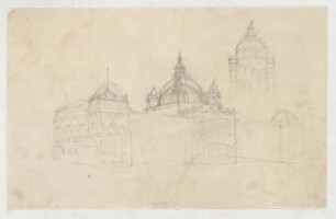 Thiersch, Friedrich von; Dresden (Sachsen); Rathaus - Perspektive, Schnitt