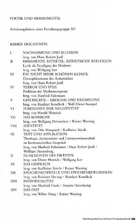 Memoria - vergessen und erinnern