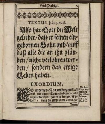Textus Joh. 3. v. 16.