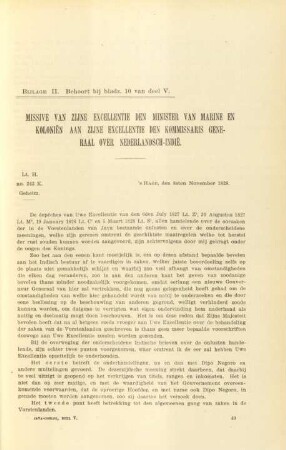 Bijlage II. Missive van zijne excellente den minister van Marine en Kolonien ...
