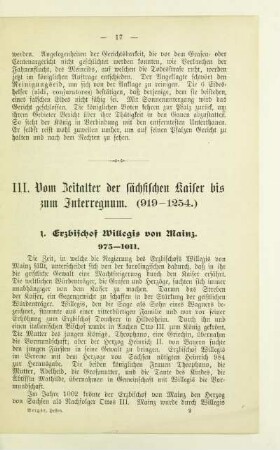 III. Vom Zeitalter der sächsischen Kaiser bis zum Interregnum. (919-1254.)
