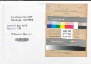 Entnazifizierung Heinrich Schlueter , geb. 02.02.1895 (Gastwirt)