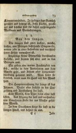 §. 8. Von den Lungen
