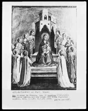 Thronende Madonna im Kreise von Engeln