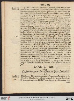 Sect. II: De Descendentium Successione ex Jure Saxonico