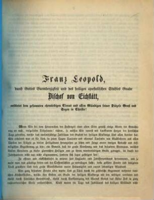 Hirtenbrief. 1872