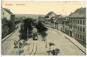 Eisleben. Klosterplatz mit Straßenbahn