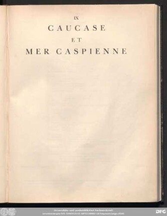 IX Caucase Et Mer Caspienne