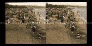 Strandleben und Fernsicht über den Nordstrand, Zoppot