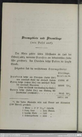 Stromgebiete und Stromlänge