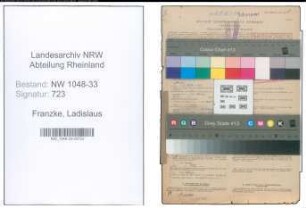 Entnazifizierung Ladislaus Franzke , geb. 02.03.1892 (Lehrer)