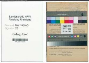 Entnazifizierung Josef Ording , geb. 17.12.1913 ()