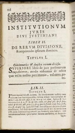Liber II. De Rerum Divisione, & acquirendo ipsarum dominio.