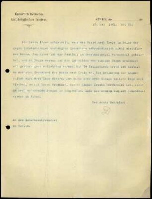 Bericht des ersten Sekretars an das General-Sekretariat