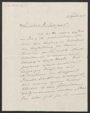Brief an Philipp Jarnach : 05.09.1917