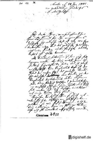 14: Brief von Friedrich Nicolai an Johann Wilhelm Ludwig Gleim