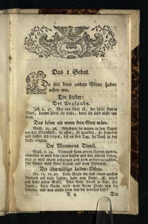Das I. Gebot. [-Das 10. Gebot]