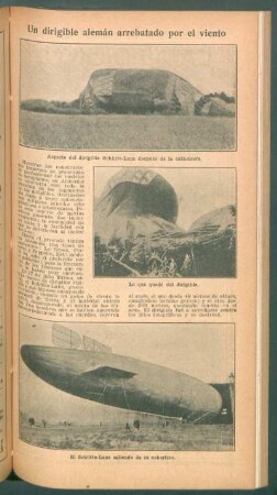Un dirigible alemán arrebatado por el viento