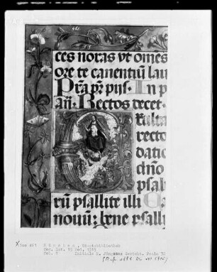 Psalterium — Initiale E (xultate), darin Jüngstes Gericht