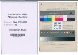 Entnazifizierung Hugo Weingarten , geb. 10.08.1911 (Anwaltassessor)