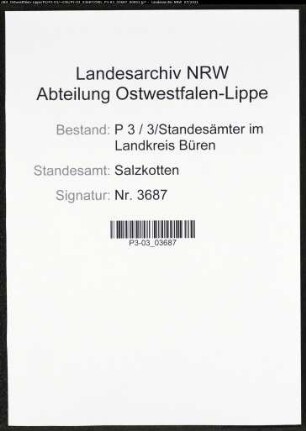 Heiratsregister Standesamt Salzkotten