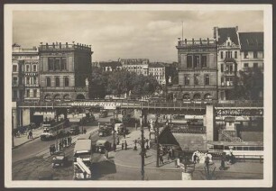 Ansichtskarte Fahrzeuge auf der Hallesche-Tor-Brücke, Hallesches Tor