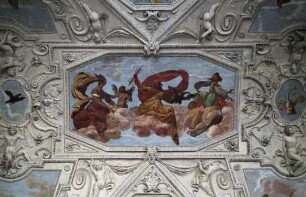 Deckenbild: Zeus mit Blitzbündel und Adler