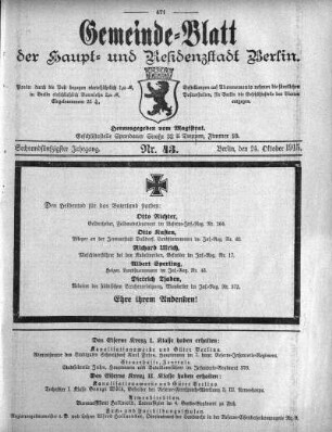 1915,43: Nr. 43, 24. Oktober 1915