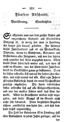 Fünfter Abschnitt. Bevölkerung. Sterblichkeit.