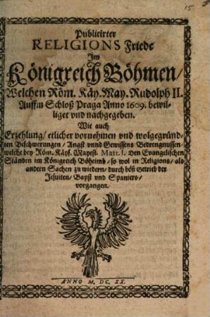 Publicirter Religions-Friede im Königreich Böhmen