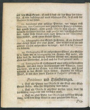 Petitiones und Erforderungen