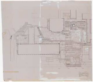 Technische Universität Berlin Nordgelände: Bereich großer Zugangshof: Lageplan mit Gartenplan 1:200, Platten- und Geländehöhen