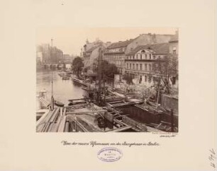 Wasserbauten am Mühlendamm, Berlin: Bau der neuen Ufermauer an der Burgstraße