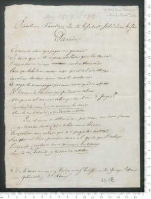 Parodie auf Adelbert von Chamissos Gedicht "Von Karoline"