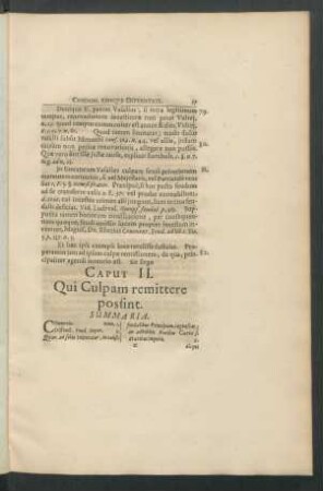 Caput II. Qui Culpam remittere possint.