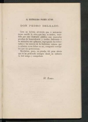 [Dedicatoria] A Don Pedro Delgado