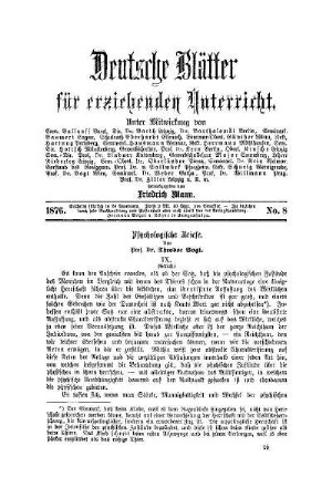 Psychologische Briefe : (Schluß)