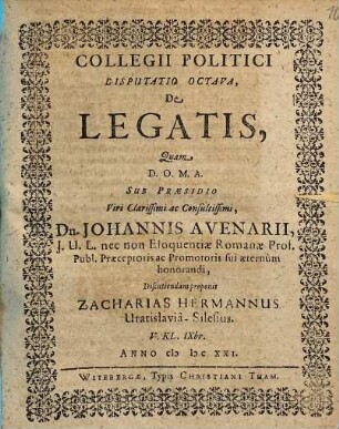 De legatis