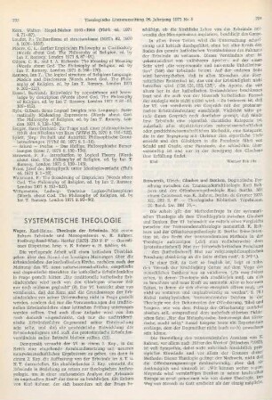 703-704 [Rezension] Weger, Karl-Heinz, Theologie der Erbsünde